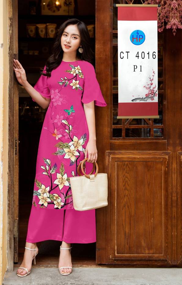 Vải Áo Dài Hoa In 3D thiết kế 2021 AD CT4016 35 Vải Áo Dài Hoa In 3D thiết kế 2021 AD CT4016
