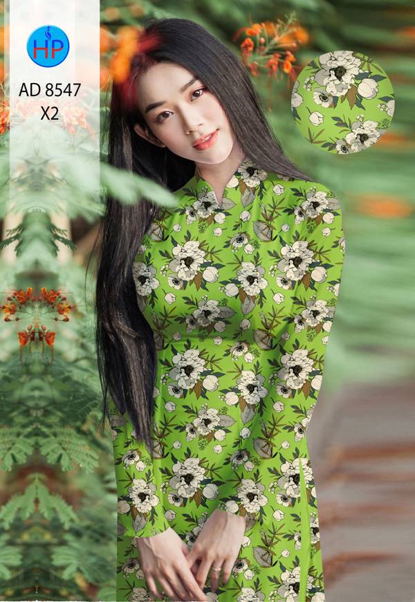 Vải Áo Dài Hoa Đều kiểu mới AD 8547 35 Vải Áo Dài Hoa Đều kiểu mới AD 8547