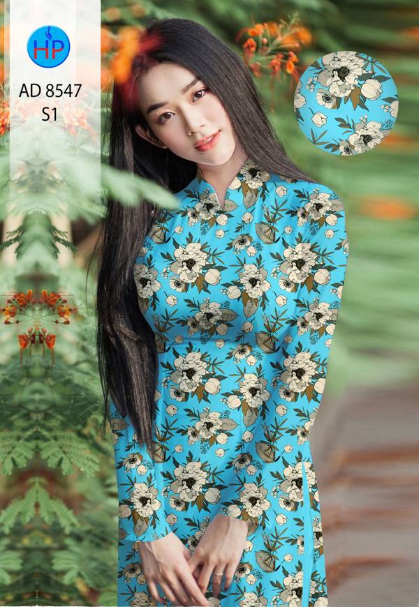 Vải Áo Dài Hoa Đều kiểu mới AD 8547 32 Vải Áo Dài Hoa Đều kiểu mới AD 8547