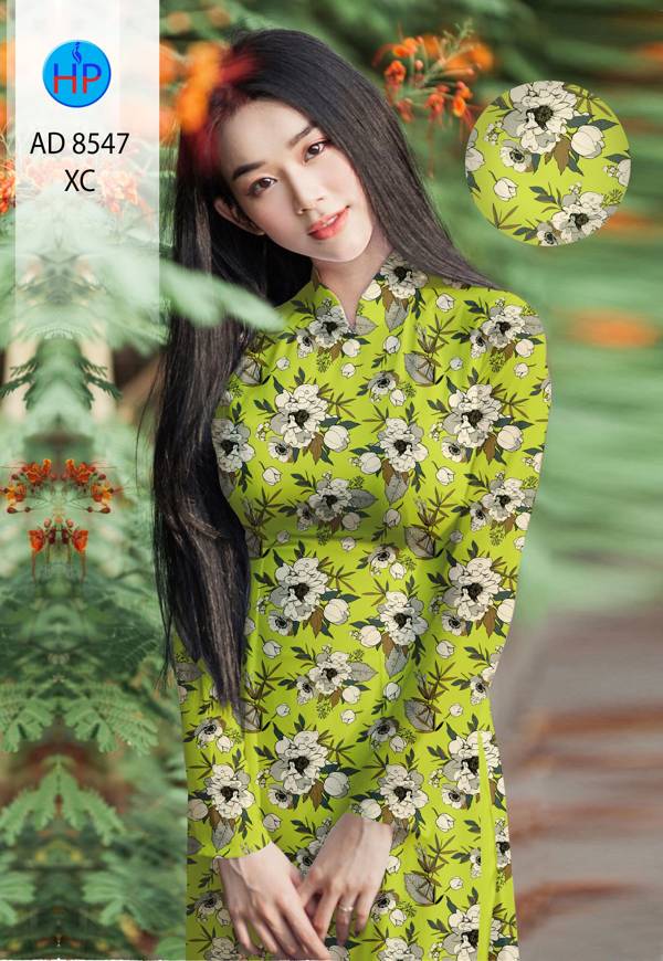 Vải Áo Dài Hoa Đều kiểu mới AD 8547 34 Vải Áo Dài Hoa Đều kiểu mới AD 8547