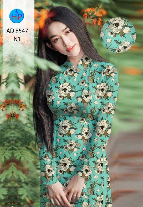 Vải Áo Dài Hoa Đều kiểu mới AD 8547 36 Vải Áo Dài Hoa Đều kiểu mới AD 8547