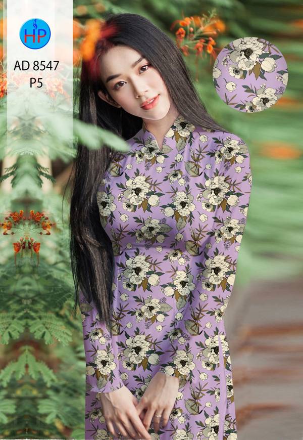 Vải Áo Dài Hoa Đều kiểu mới AD 8547 38 Vải Áo Dài Hoa Đều kiểu mới AD 8547