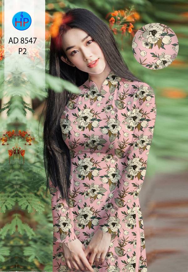 Vải Áo Dài Hoa Đều kiểu mới AD 8547 40 Vải Áo Dài Hoa Đều kiểu mới AD 8547