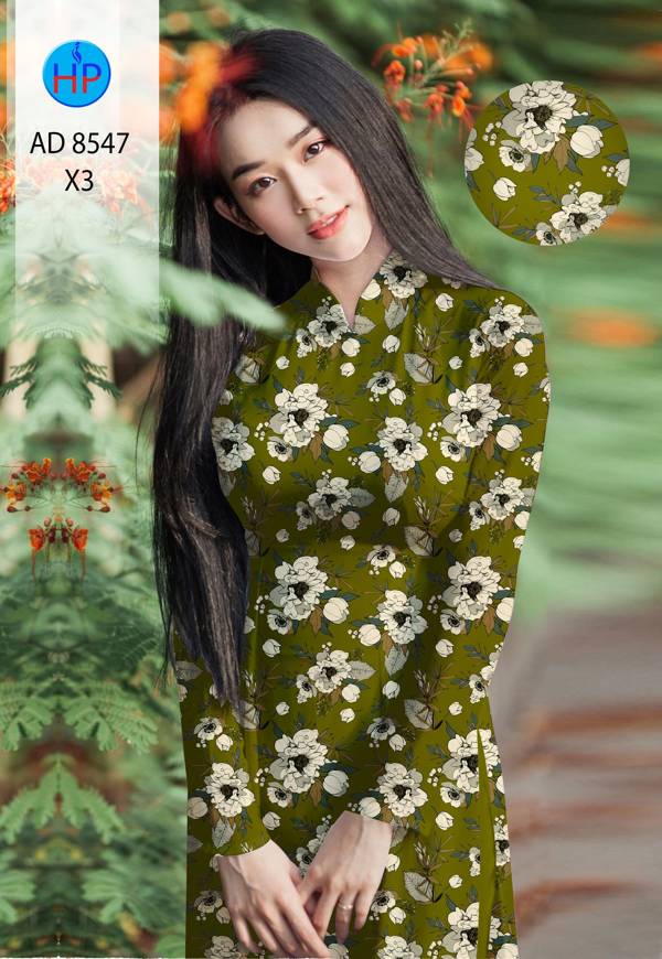 Vải Áo Dài Hoa Đều kiểu mới AD 8547 41 Vải Áo Dài Hoa Đều kiểu mới AD 8547
