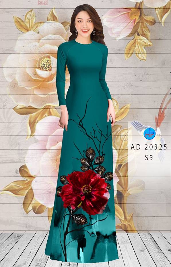 Vải Áo Dài Hoa In 3D kiểu mới AD 20325 40 Vải Áo Dài Hoa In 3D kiểu mới AD 20325