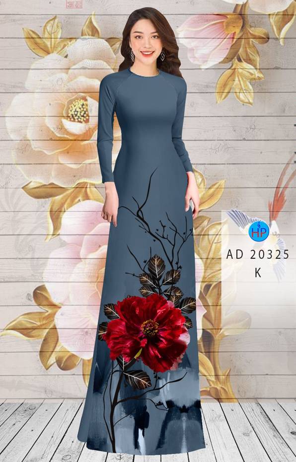 Vải Áo Dài Hoa In 3D kiểu mới AD 20325 47 Vải Áo Dài Hoa In 3D kiểu mới AD 20325