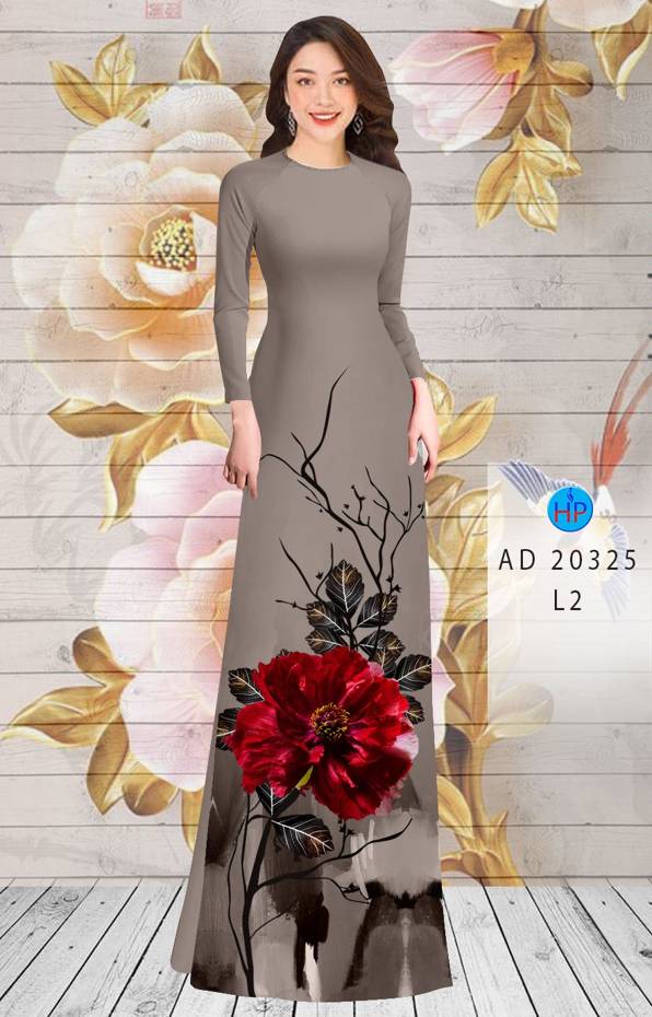 Vải Áo Dài Hoa In 3D kiểu mới AD 20325 45 Vải Áo Dài Hoa In 3D kiểu mới AD 20325