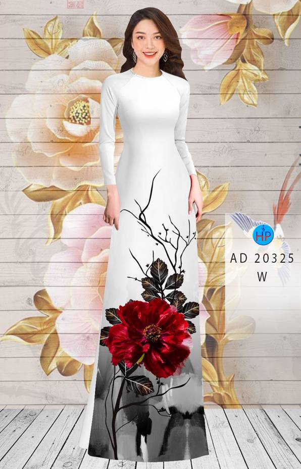Vải Áo Dài Hoa In 3D kiểu mới AD 20325 52 Vải Áo Dài Hoa In 3D kiểu mới AD 20325