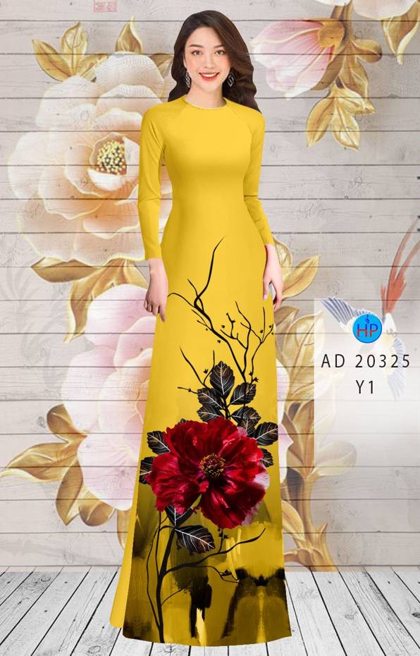 Vải Áo Dài Hoa In 3D kiểu mới AD 20325 51 Vải Áo Dài Hoa In 3D kiểu mới AD 20325