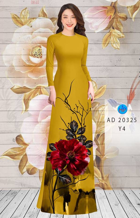 Vải Áo Dài Hoa In 3D kiểu mới AD 20325 50 Vải Áo Dài Hoa In 3D kiểu mới AD 20325