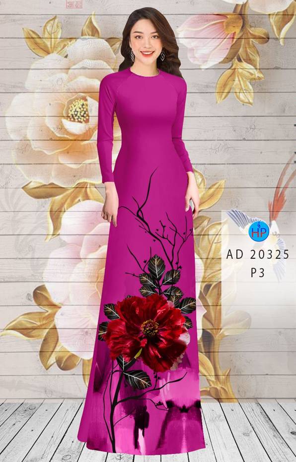 Vải Áo Dài Hoa In 3D kiểu mới AD 20325 54 Vải Áo Dài Hoa In 3D kiểu mới AD 20325