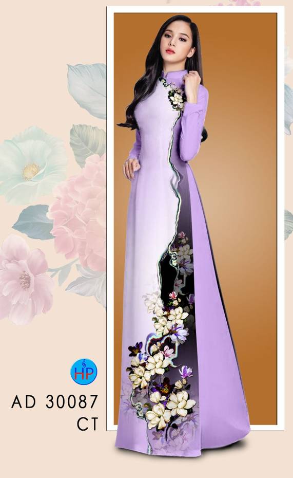 Vải Áo Dài Hoa In 3D kiểu mới AD 30087 41 Vải Áo Dài Hoa In 3D kiểu mới AD 30087