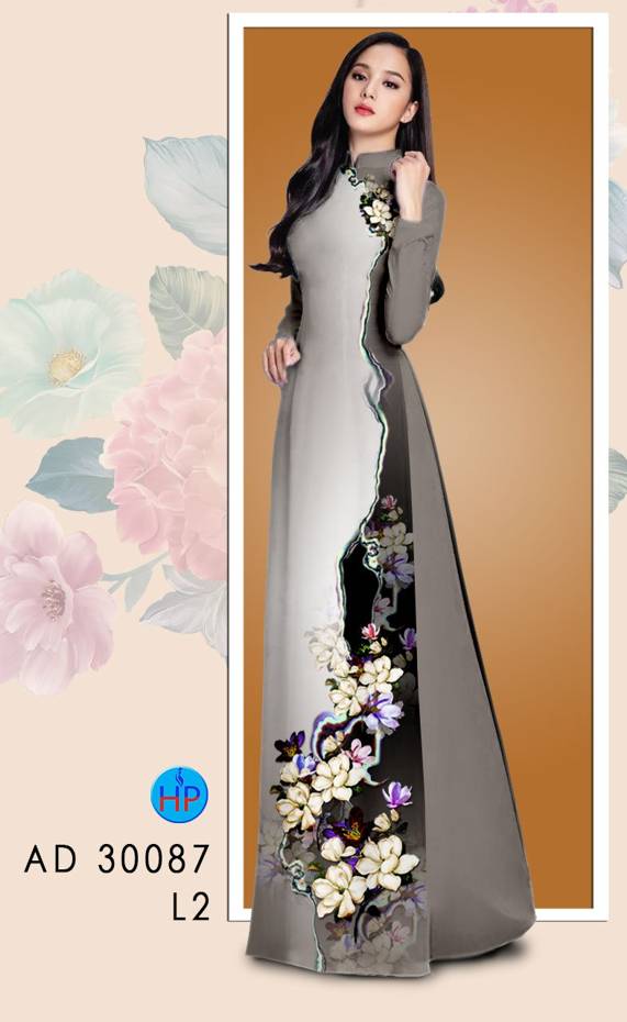 Vải Áo Dài Hoa In 3D kiểu mới AD 30087 39 Vải Áo Dài Hoa In 3D kiểu mới AD 30087