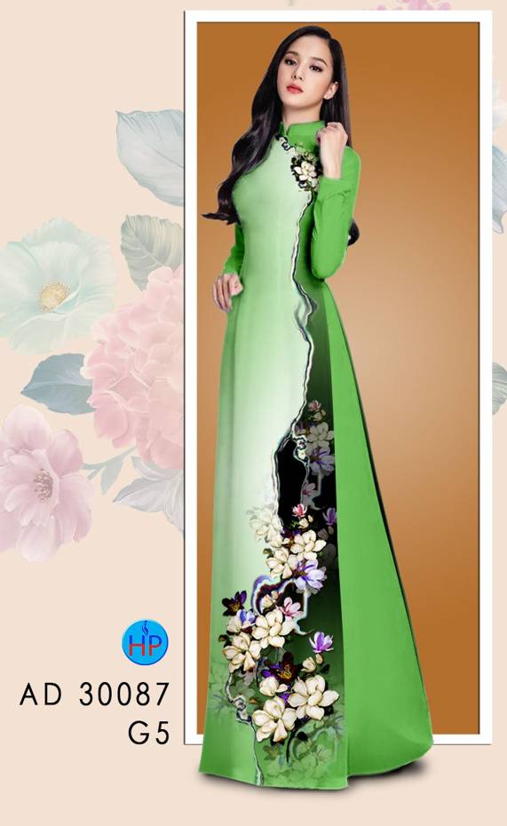 Vải Áo Dài Hoa In 3D kiểu mới AD 30087 54 Vải Áo Dài Hoa In 3D kiểu mới AD 30087