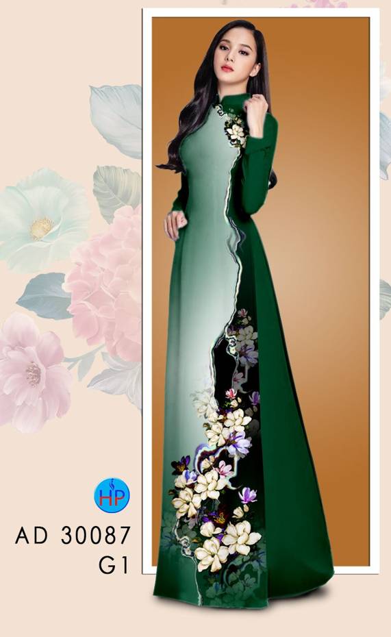 Vải Áo Dài Hoa In 3D kiểu mới AD 30087 55 Vải Áo Dài Hoa In 3D kiểu mới AD 30087