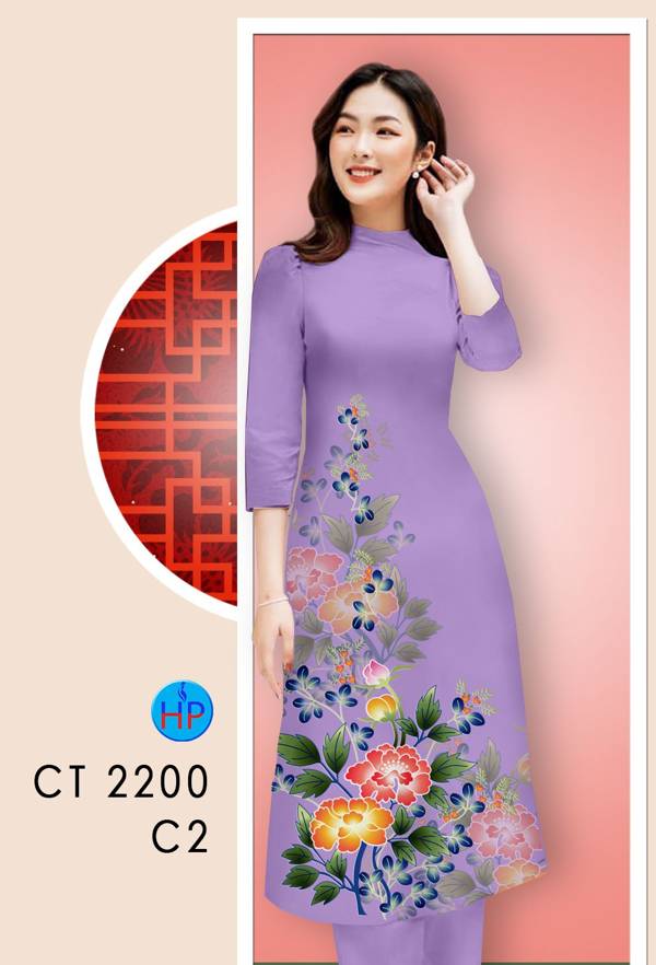 Vải Áo Dài Hoa In 3D thiết kế 2021 AD CT2200 46 Vải Áo Dài Hoa In 3D thiết kế 2021 AD CT2200