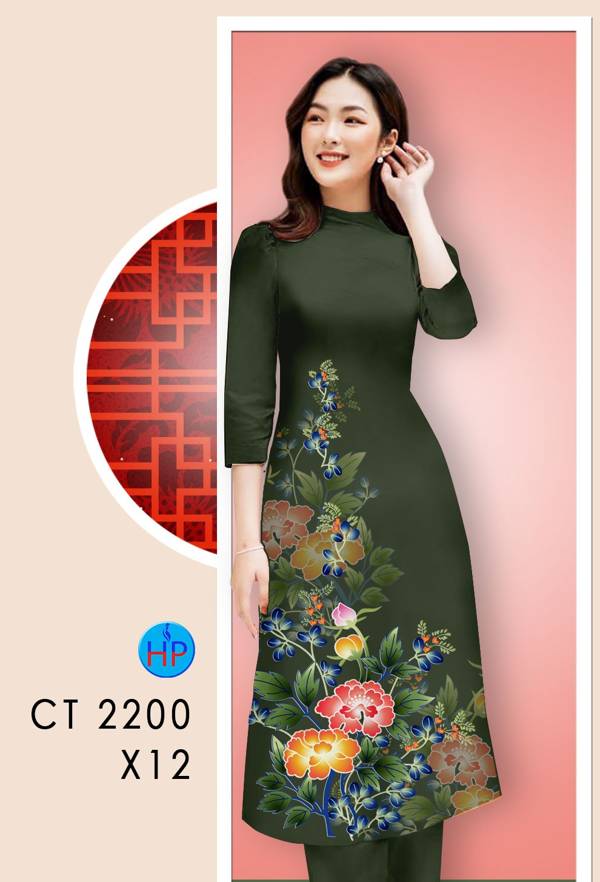 Vải Áo Dài Hoa In 3D thiết kế 2021 AD CT2200 51 Vải Áo Dài Hoa In 3D thiết kế 2021 AD CT2200