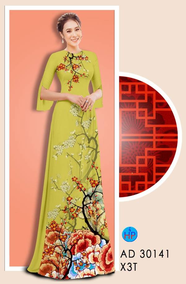 Vải Áo Dài Hoa In 3D thiết kế 2021 AD 30141 36 Vải Áo Dài Hoa In 3D thiết kế 2021 AD 30141