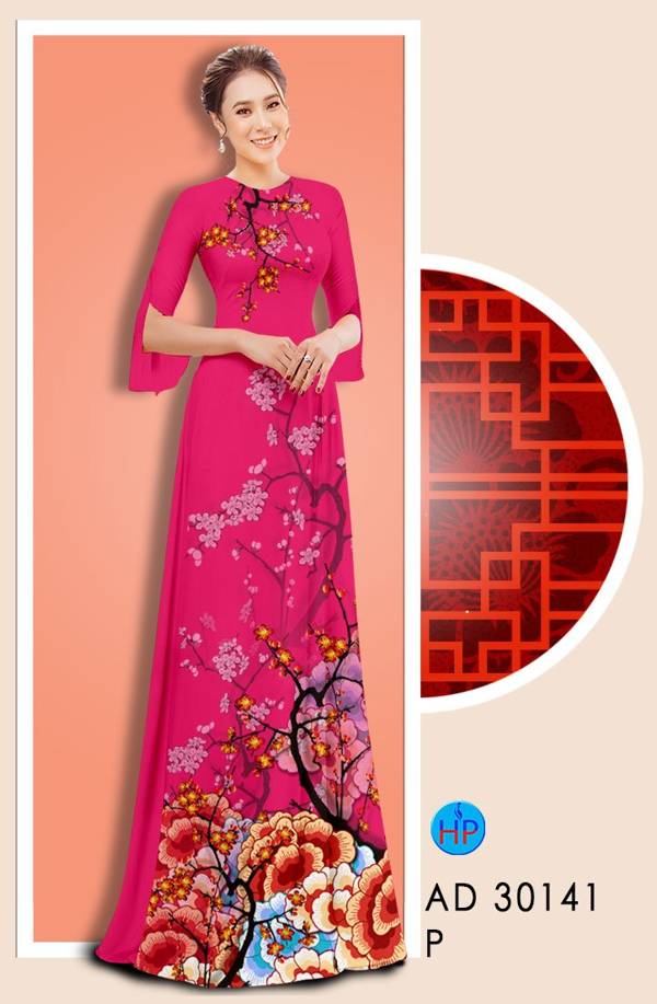Vải Áo Dài Hoa In 3D thiết kế 2021 AD 30141 38 Vải Áo Dài Hoa In 3D thiết kế 2021 AD 30141