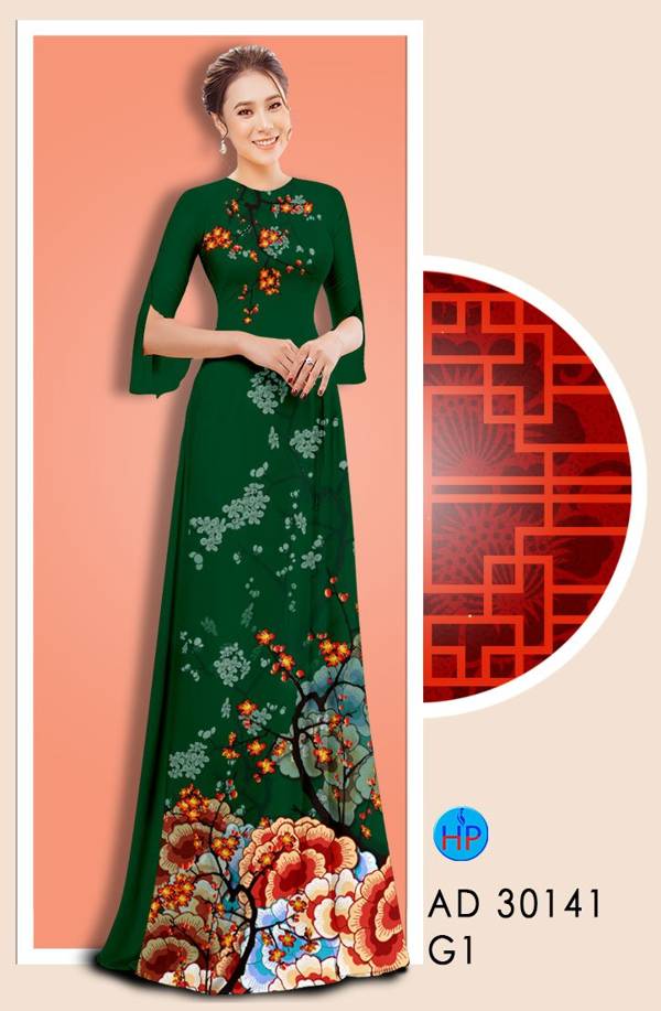 Vải Áo Dài Hoa In 3D thiết kế 2021 AD 30141 42 Vải Áo Dài Hoa In 3D thiết kế 2021 AD 30141