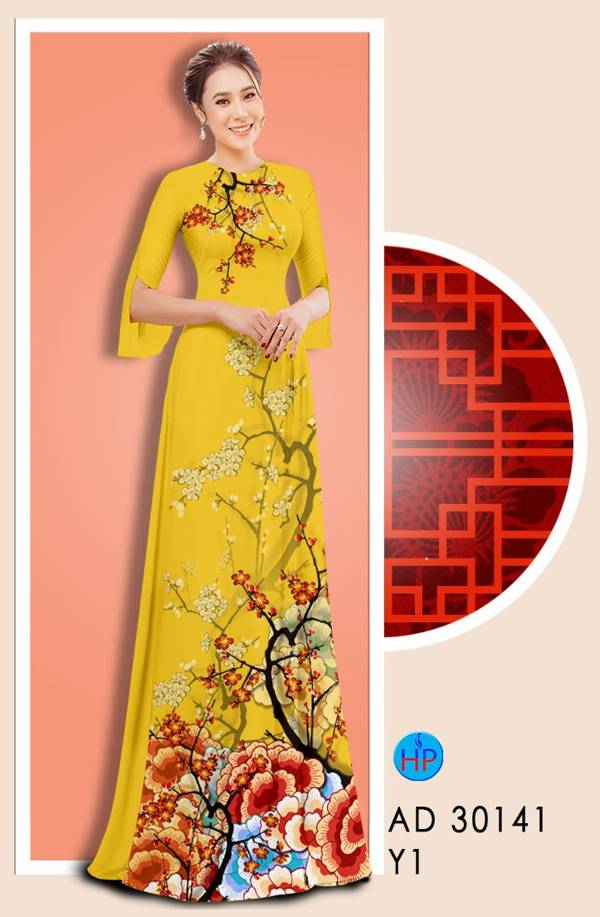 Vải Áo Dài Hoa In 3D thiết kế 2021 AD 30141 45 Vải Áo Dài Hoa In 3D thiết kế 2021 AD 30141