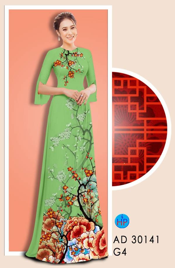 Vải Áo Dài Hoa In 3D thiết kế 2021 AD 30141 43 Vải Áo Dài Hoa In 3D thiết kế 2021 AD 30141