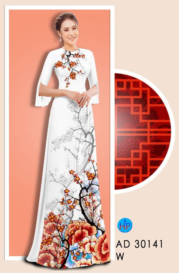 Vải Áo Dài Hoa In 3D thiết kế 2021 AD 30141 46 Vải Áo Dài Hoa In 3D thiết kế 2021 AD 30141