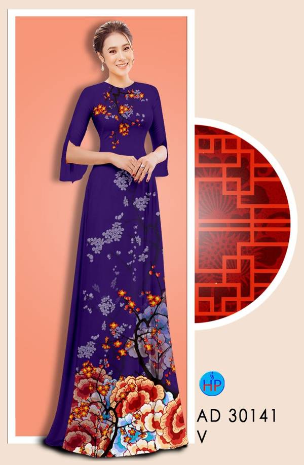 Vải Áo Dài Hoa In 3D thiết kế 2021 AD 30141 50 Vải Áo Dài Hoa In 3D thiết kế 2021 AD 30141