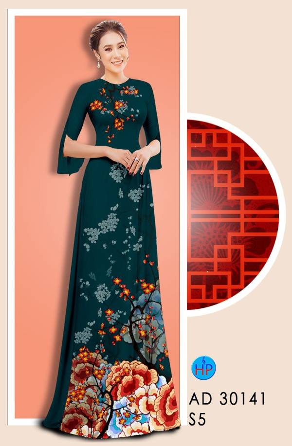 Vải Áo Dài Hoa In 3D thiết kế 2021 AD 30141 51 Vải Áo Dài Hoa In 3D thiết kế 2021 AD 30141