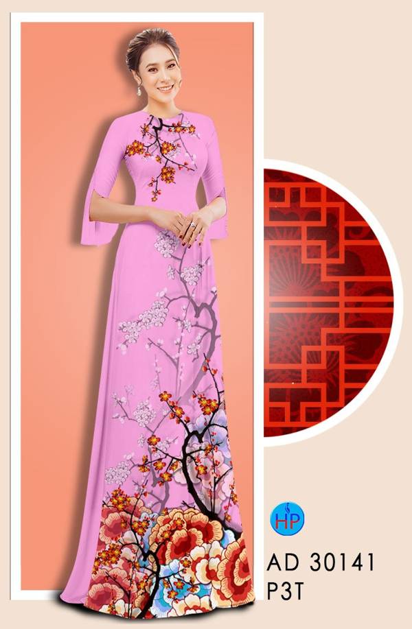 Vải Áo Dài Hoa In 3D thiết kế 2021 AD 30141 48 Vải Áo Dài Hoa In 3D thiết kế 2021 AD 30141