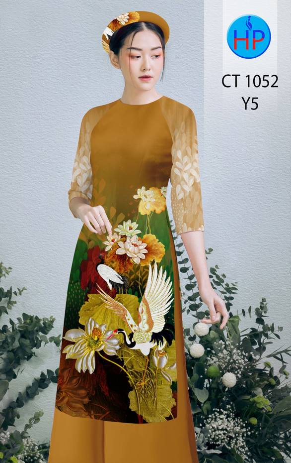 Vải Áo Dài Hoa Sen thiết kế 2021 AD CT1052