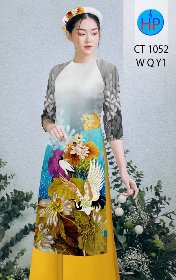 Vải Áo Dài Hoa Sen thiết kế 2021 AD CT1052