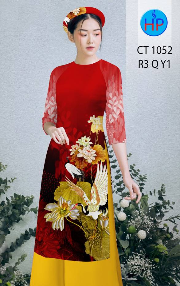 Vải Áo Dài Hoa Sen thiết kế 2021 AD CT1052