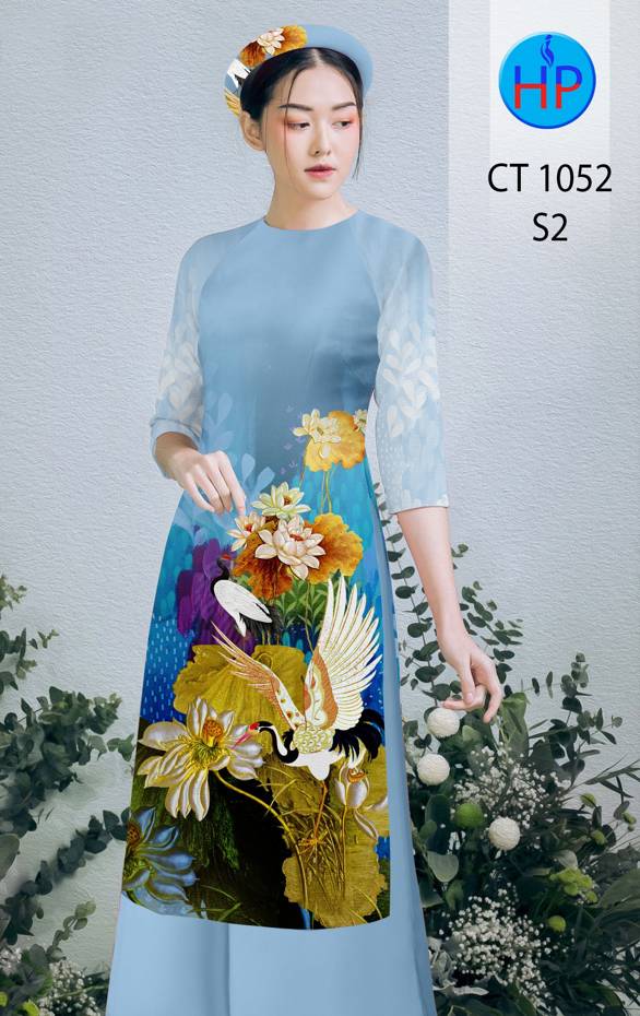 Vải Áo Dài Hoa Sen thiết kế 2021 AD CT1052