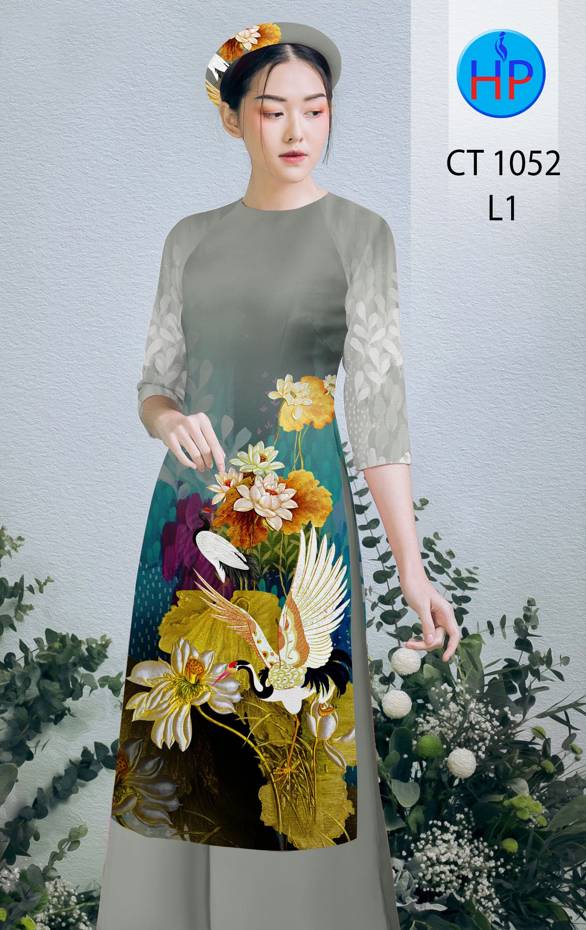 Vải Áo Dài Hoa Sen thiết kế 2021 AD CT1052