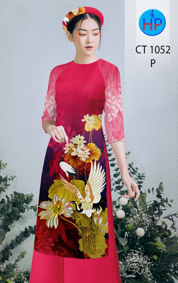 Vải Áo Dài Hoa Sen thiết kế 2021 AD CT1052