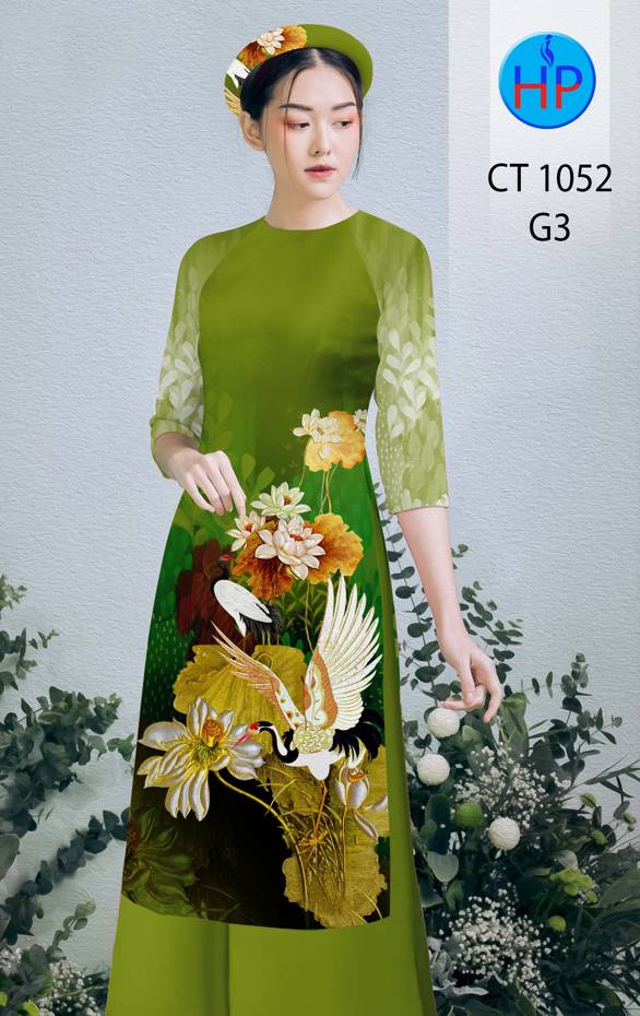 Vải Áo Dài Hoa Sen thiết kế 2021 AD CT1052