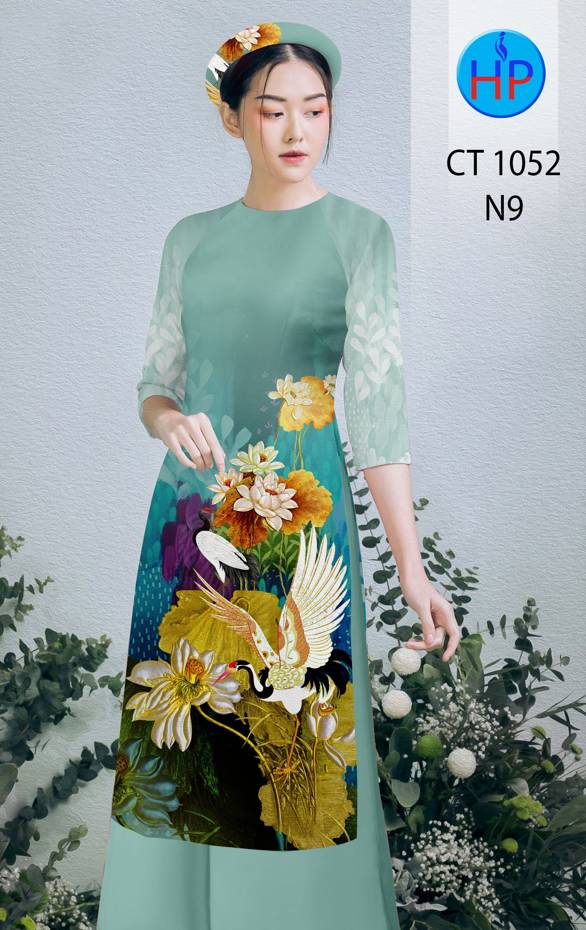 Vải Áo Dài Hoa Sen thiết kế 2021 AD CT1052