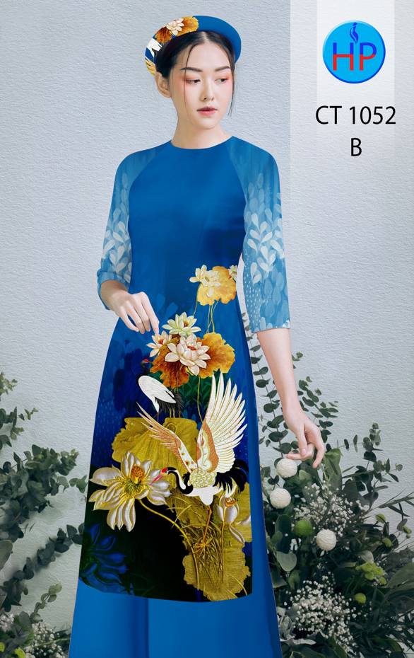 Vải Áo Dài Hoa Sen thiết kế 2021 AD CT1052