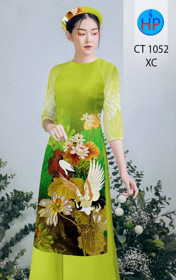 Vải Áo Dài Hoa Sen thiết kế 2021 AD CT1052