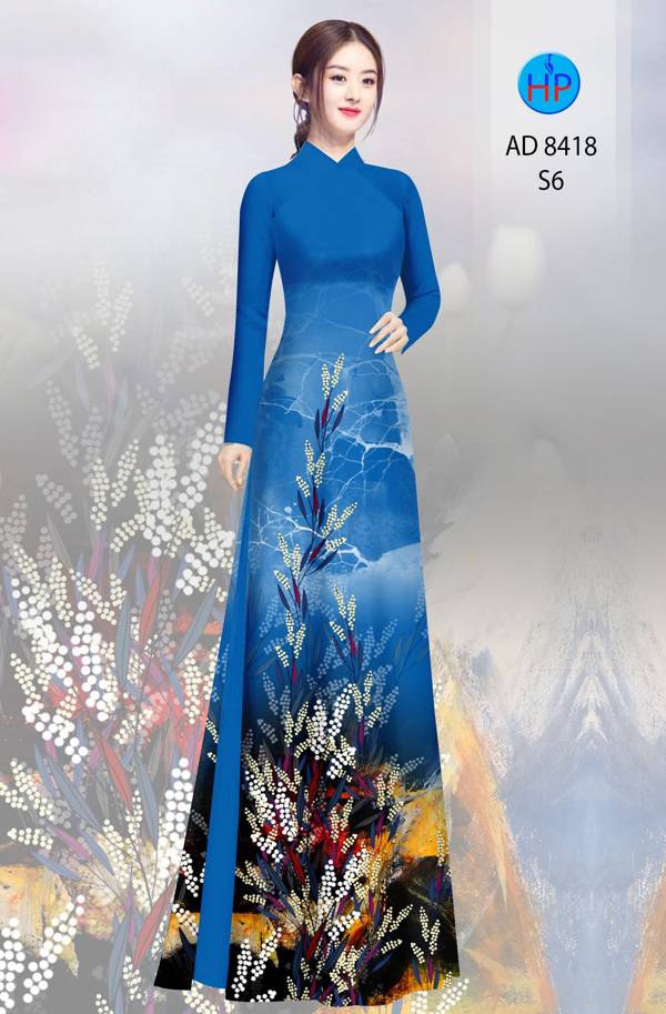 Vải Áo Dài Hoa In 3D mới ra AD 8418 39 Vải Áo Dài Hoa In 3D mới ra AD 8418