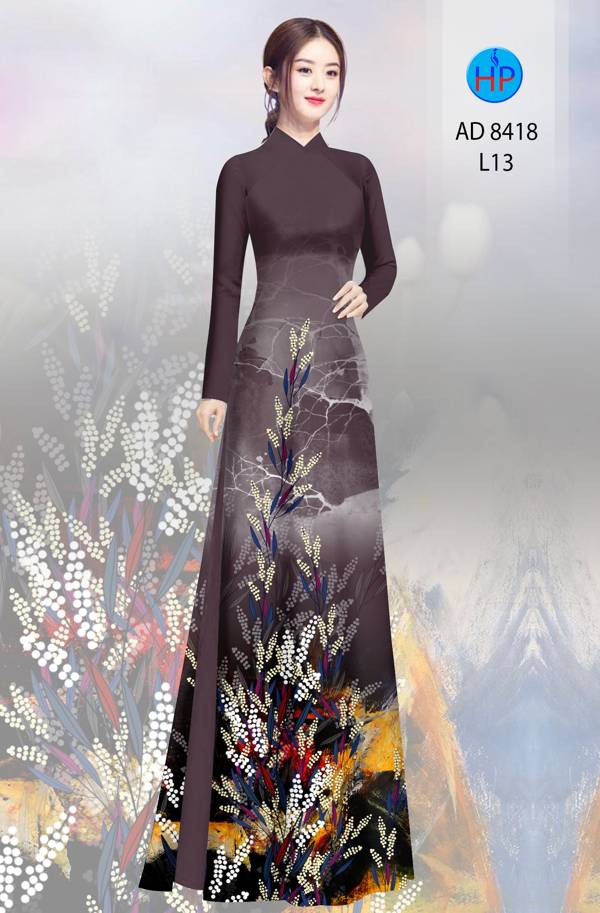 Vải Áo Dài Hoa In 3D mới ra AD 8418 41 Vải Áo Dài Hoa In 3D mới ra AD 8418