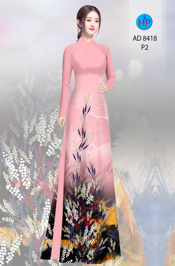 Vải Áo Dài Hoa In 3D mới ra AD 8418 48 Vải Áo Dài Hoa In 3D mới ra AD 8418