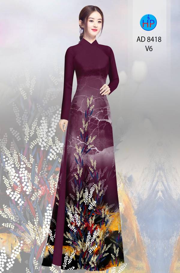 Vải Áo Dài Hoa In 3D mới ra AD 8418 43 Vải Áo Dài Hoa In 3D mới ra AD 8418