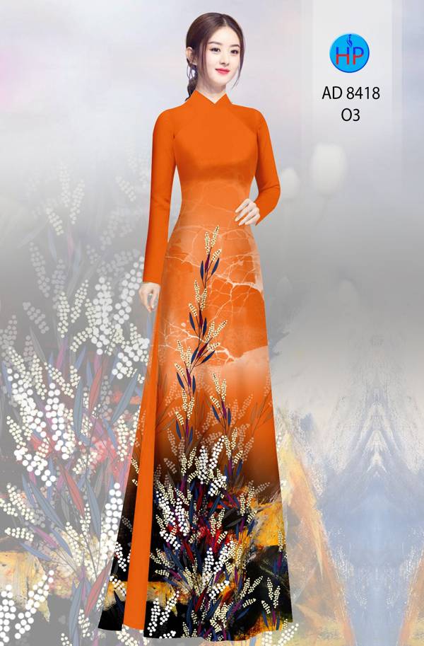 Vải Áo Dài Hoa In 3D mới ra AD 8418 49 Vải Áo Dài Hoa In 3D mới ra AD 8418