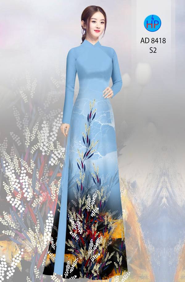 Vải Áo Dài Hoa In 3D mới ra AD 8418 52 Vải Áo Dài Hoa In 3D mới ra AD 8418