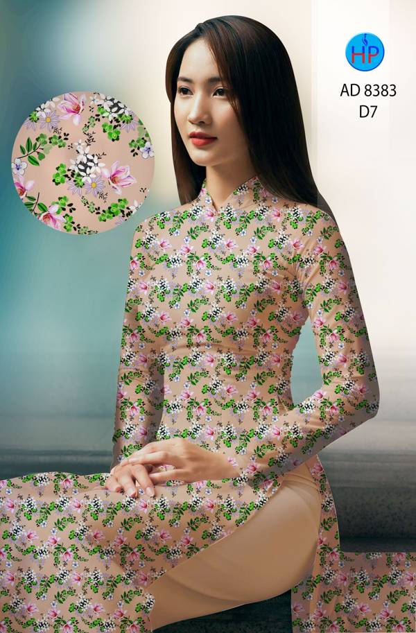 Vải Áo Dài Hoa Đều mới ra AD 8383 41 Vải Áo Dài Hoa Đều mới ra AD 8383