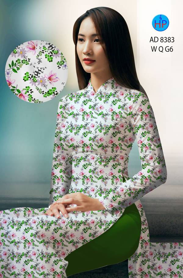 Vải Áo Dài Hoa Đều mới ra AD 8383 40 Vải Áo Dài Hoa Đều mới ra AD 8383