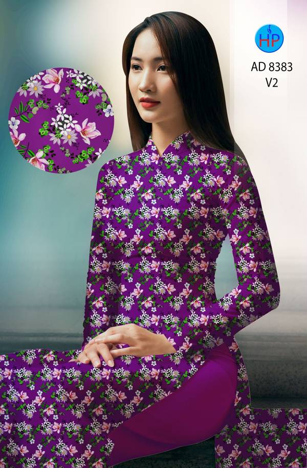 Vải Áo Dài Hoa Đều mới ra AD 8383 46 Vải Áo Dài Hoa Đều mới ra AD 8383