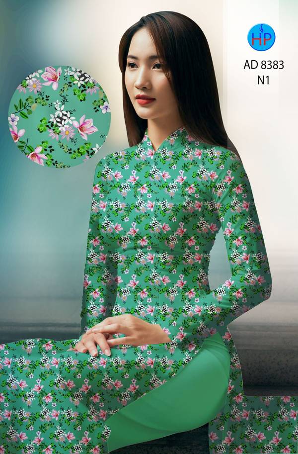 Vải Áo Dài Hoa Đều mới ra AD 8383 45 Vải Áo Dài Hoa Đều mới ra AD 8383